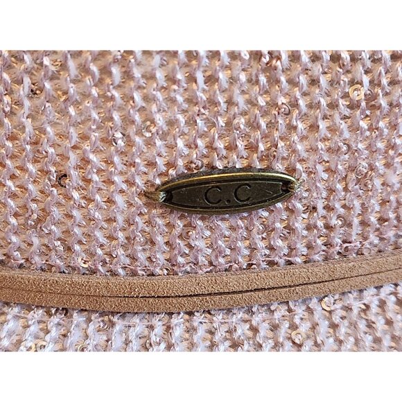 Womens C.C. Pink Straw Cowboy Hat With Adjustable Inner Band - Picture 4 of 6